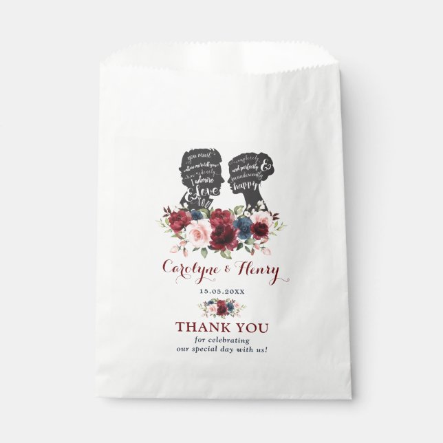 Sacolinha Casamento bonito de verde botulínico, cor-de-rosa- (Frente)