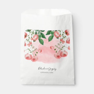 Sacolinha Casamento Botânico Floral Rosa-Rosa de Vintage