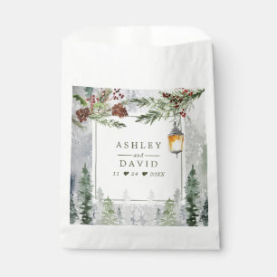 Sacolinha Casamento Botânico Lanterna Árvores de Pinheiro Rú