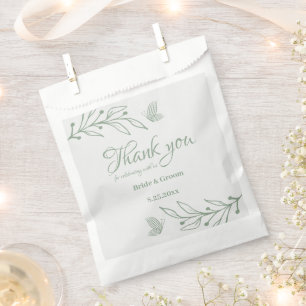 Sacolinha Casamento botânico verde-sábio simples