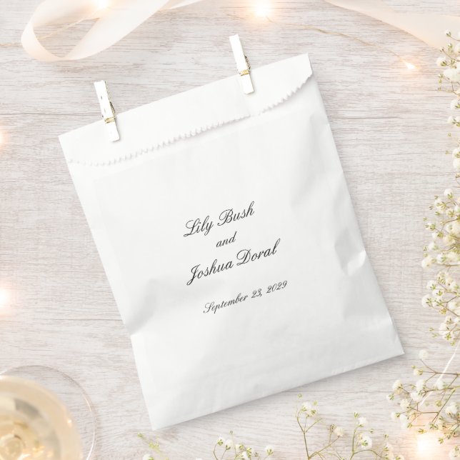 Sacolinha Casamento Clássico Preto e Branco Atemporal (Cortado)
