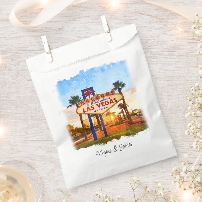 Sacolinha Casamento Colorido de Sinal de Las Vegas (Cortado)