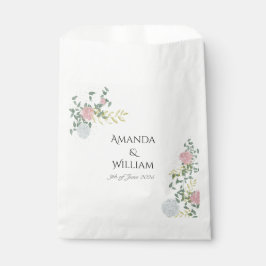 Sacolinha Casamento com Aquarela Floral Fina