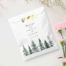 Sacolinha Casamento com Aquarela Florestal de Inverno