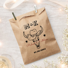 Sacolinha Casamento com Boêmia Ocidental do Cowboy Bull Skul