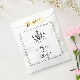 Sacolinha Casamento com candelabro branco e preto