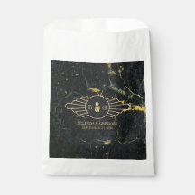 Casamento com Deco de Arte Marble Dourada Preta