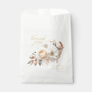Sacolinha Casamento com Drama Floral Obrigado White ID1022