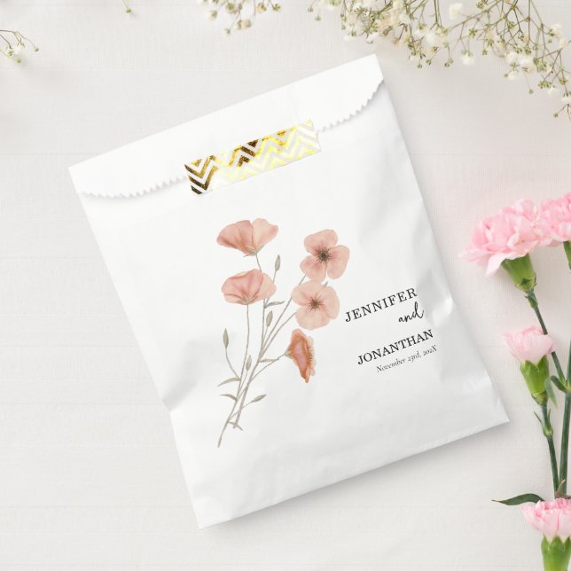 Sacolinha Casamento com Flor Laranja Poppy (Selado)