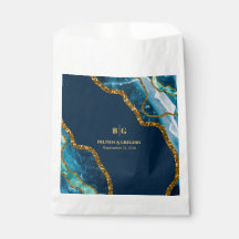 Casamento com Glitter de Geodo Agato Azul e Dourad