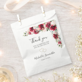 Sacolinha Casamento com Rosa Elegante e Rosas Vermelhas