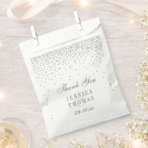 Sacolinha Casamento Confete Prata Glamour Vintage