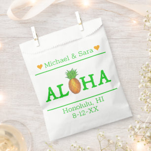 Sacolinha Casamento da Ilha de Abacaxi Havaiana Aloha Hawaii