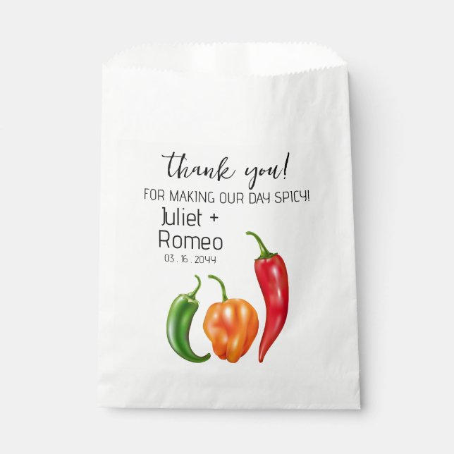 Sacolinha Casamento da Pimenta Picante de Agradecimento (Frente)
