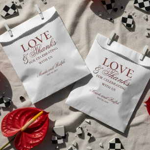 Sacolinha Casamento de Amor Vermelho e Obrigados com o Antig
