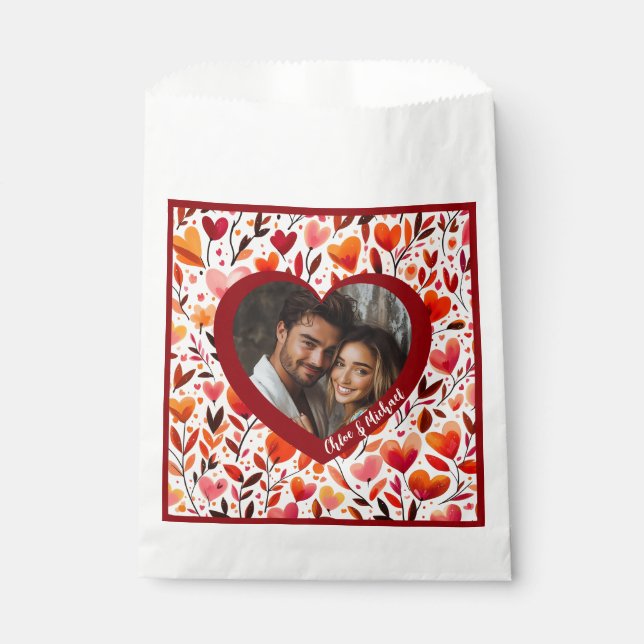 Sacolinha Casamento de Blooms de Coração (Frente)