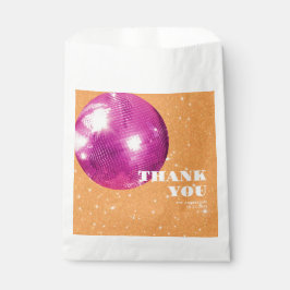 Sacolinha Casamento De Bolas De Disco Rosa Quente E Laranja