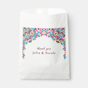 Sacolinha Casamento de Borda com Estilo Floral de Marfim, Lu