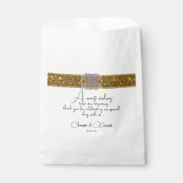 Sacolinha Casamento de Brooch Dourado negro e legante