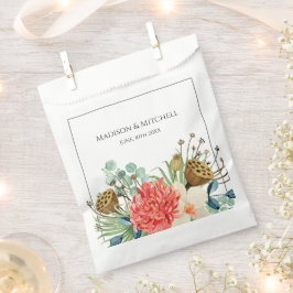 Sacolinha Casamento de Buquê de Cores de Água de Boho Selvag