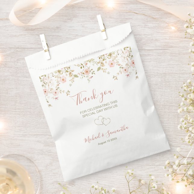 Sacolinha Casamento de campo de Rosa selvagem (Cortado)