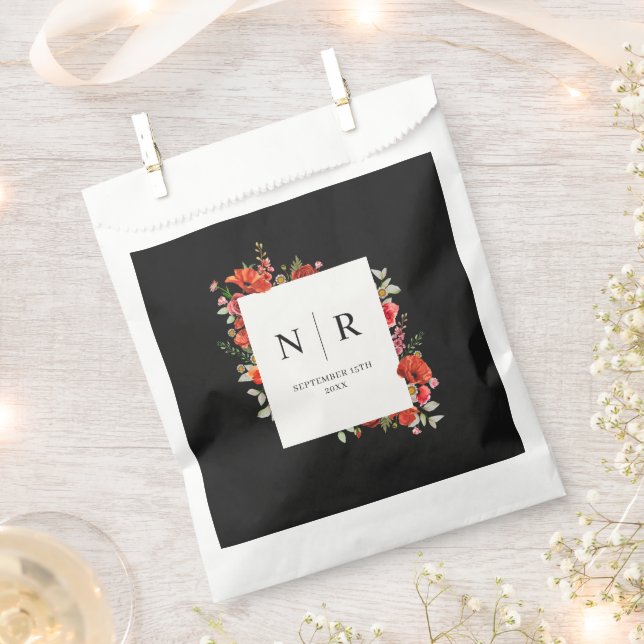 Sacolinha Casamento de Casamento de Monograma Delicado Casam (Cortado)