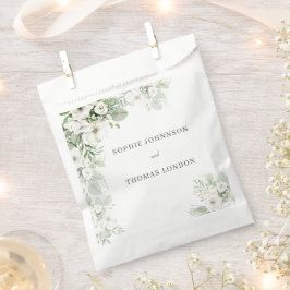 Sacolinha Casamento de cor-de-água com rosa floral verde-poe