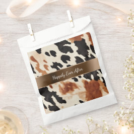 Sacolinha Casamento de Cowhide Castanho-Negro