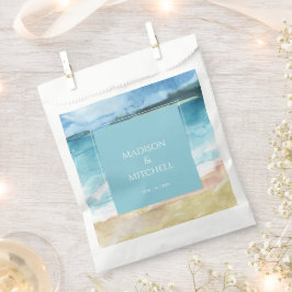 Sacolinha Casamento de Destino do Oceano de Praia Watercolor