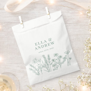 Sacolinha Casamento de Elegante primavera Verde Boho Wildflo