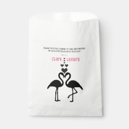 Sacolinha Casamento de Flamingos Brancos e Pretos Simples