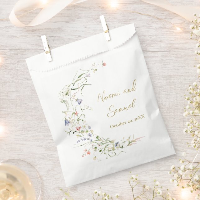 Sacolinha Casamento de flor selvagem com delicado elegante (Cortado)