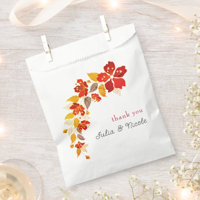 Sacolinha Casamento de Florais Tropicais de Hibiscus Tropica (Cortado)