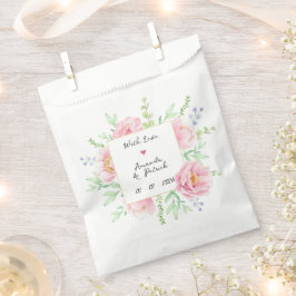 Sacolinha Casamento de Flores de Península de Aquarela Rosa