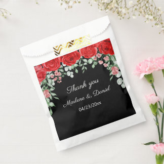 Sacolinha Casamento De Flores De Rosas Negras E Vermelhas El