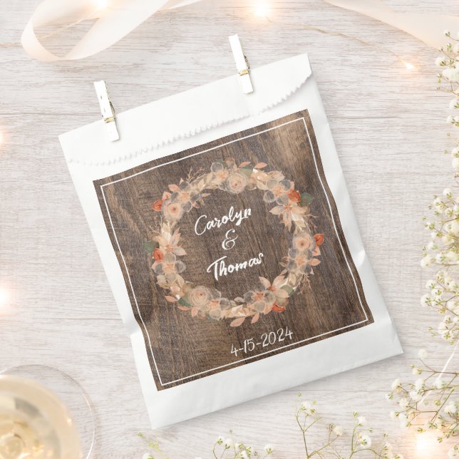 Sacolinha Casamento de Flores Rosa de Grãos Rosa de Mão-de-F (Cortado)