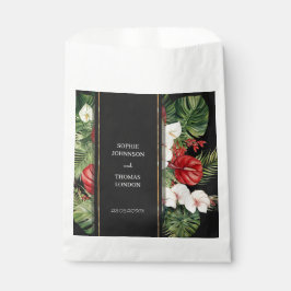 Sacolinha Casamento de flores tropicais e folhas de cor d'ág