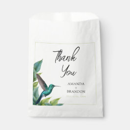 Sacolinha Casamento de Folhas Tropicais Emerald Hummingbird