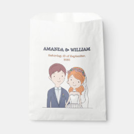 Sacolinha Casamento de Ilustração Simples e De Cartoon-Iike
