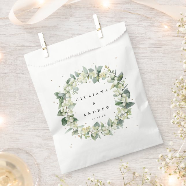 Sacolinha Casamento de Inverno Snowberry+Eucalyptus (Cortado)