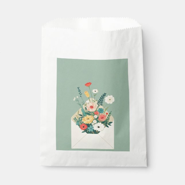 Sacolinha Casamento de Jardim Botânico de Flores Selvagens (Frente)