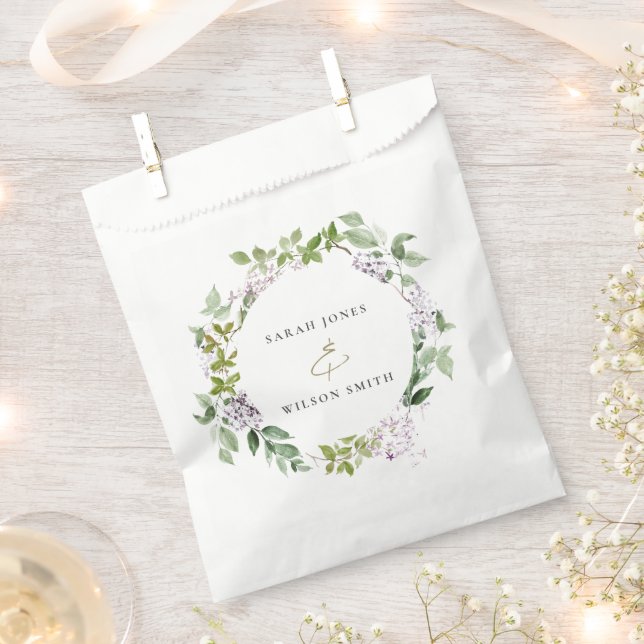 Sacolinha Casamento de Jardim de Algodão Floral Lilac (Cortado)