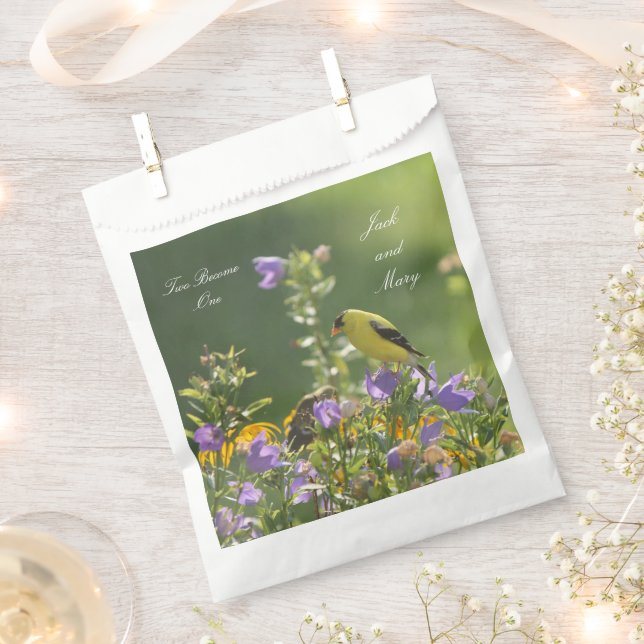 Sacolinha Casamento de Jardim Primavera Goldfinch (Cortado)