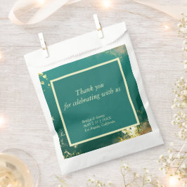 Sacolinha Casamento de joias de ouro verde-esmeralda