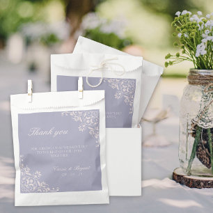 Sacolinha Casamento de Lavanda Roxo Elegante Obrigado