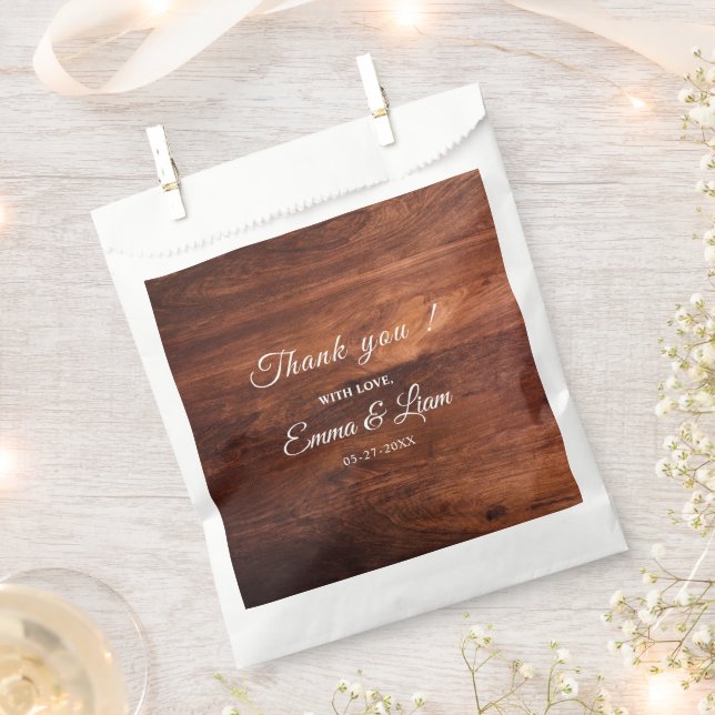 Sacolinha Casamento de Madeira de Celeiro Rústico (Cortado)