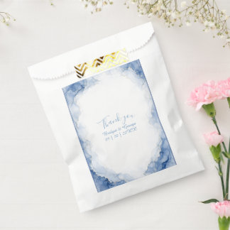 Sacolinha Casamento de mármore com respingo de aquarela azul