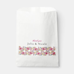 Sacolinha Casamento de Moldura Floral Romântica Pearl Swan