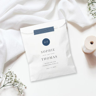 Sacolinha Casamento de Monograma Clássico de Cor Editável