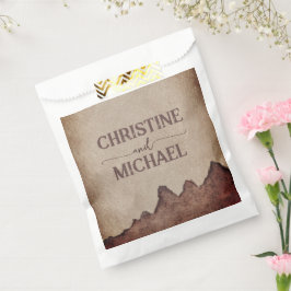 Sacolinha Casamento de montanhas castanhas com papel rústico
